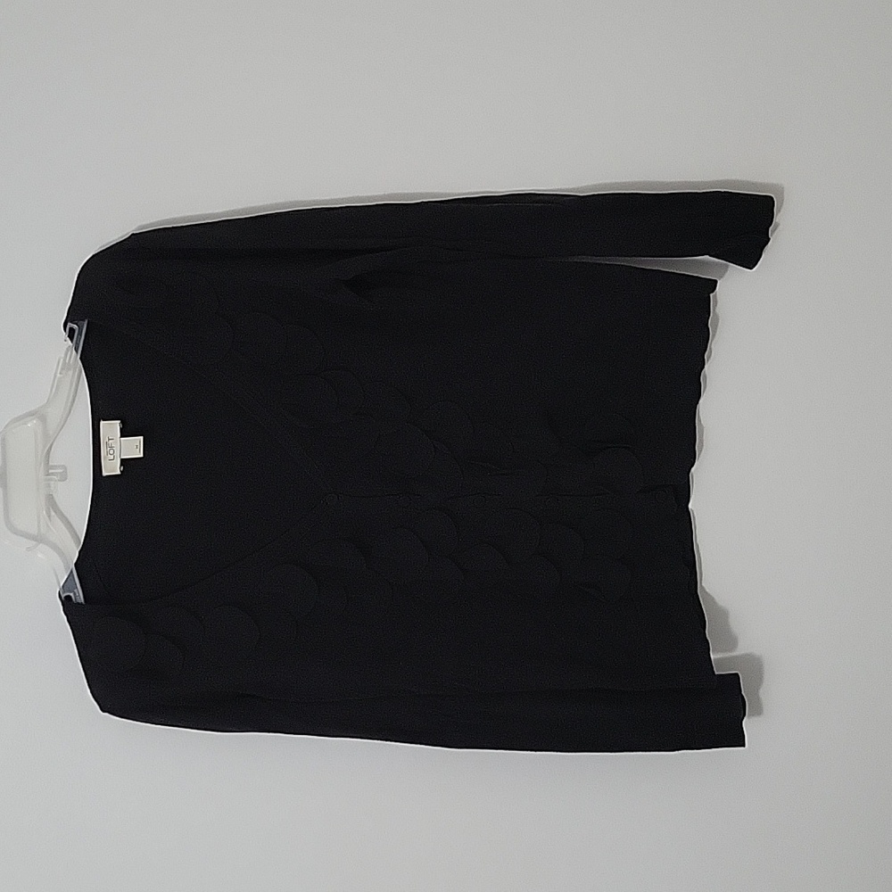 LOFT Black Cardigan Sweater, Size Medium